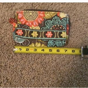 NEW Vera Bradley cosmetic makeup travel case, wristlet Orange Green Blue. BUNDLE